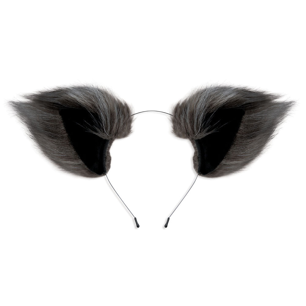 WhipSmart Furry Tales Foxtail Furry Play Set - Grey Foxtail Butt Plug & Furry Ears Set - Anal Toys