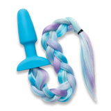 WhipSmart Furry Tales Silicone Unicorn Butt Plug - Blue 8.9 cm Butt Plug with Unicorn Tail - Anal Toys