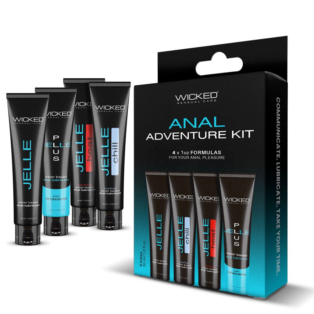 Wicked Anal Adventure Kit | Mixed Jelle Water - Based Lubricants 4 - Pack - LOTIONS & LUBES