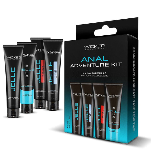 Wicked Anal Adventure Kit | Mixed Jelle Water - Based Lubricants 4 - Pack - LOTIONS & LUBES
