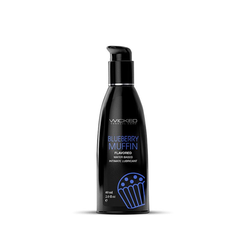 Wicked Aqua Blueberry Muffin Flavoured Lubricant - 60 ml (2 oz) Bottle - LOTIONS & LUBES