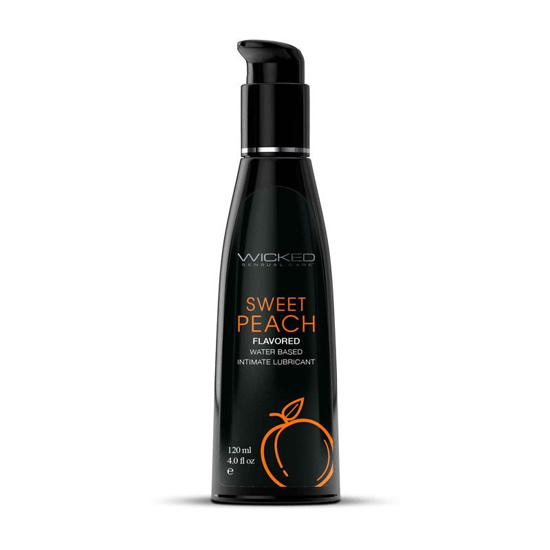 Wicked Aqua Sweet Peach Flavoured Lubricant - 120 ml (4 oz) Bottle - LOTIONS & LUBES