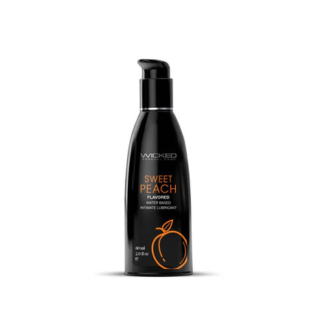 Wicked Aqua Sweet Peach Flavoured Lubricant - 60 ml (2 oz) Bottle - LOTIONS & LUBES