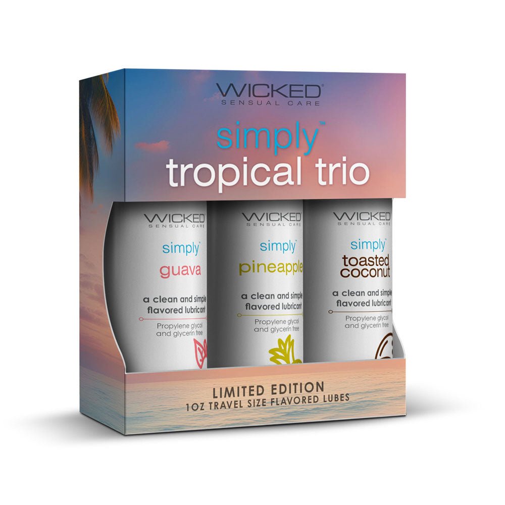 Wicked Simply Tropical Trio - Flavoured Water Based Lubricants - Set of 3 - LOTIONS & LUBES