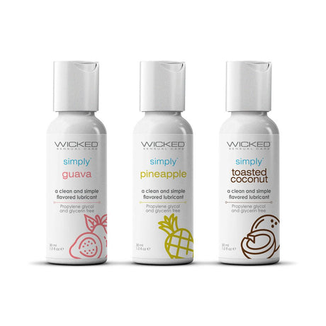 Wicked Simply Tropical Trio - Flavoured Water Based Lubricants - Set of 3 - LOTIONS & LUBES