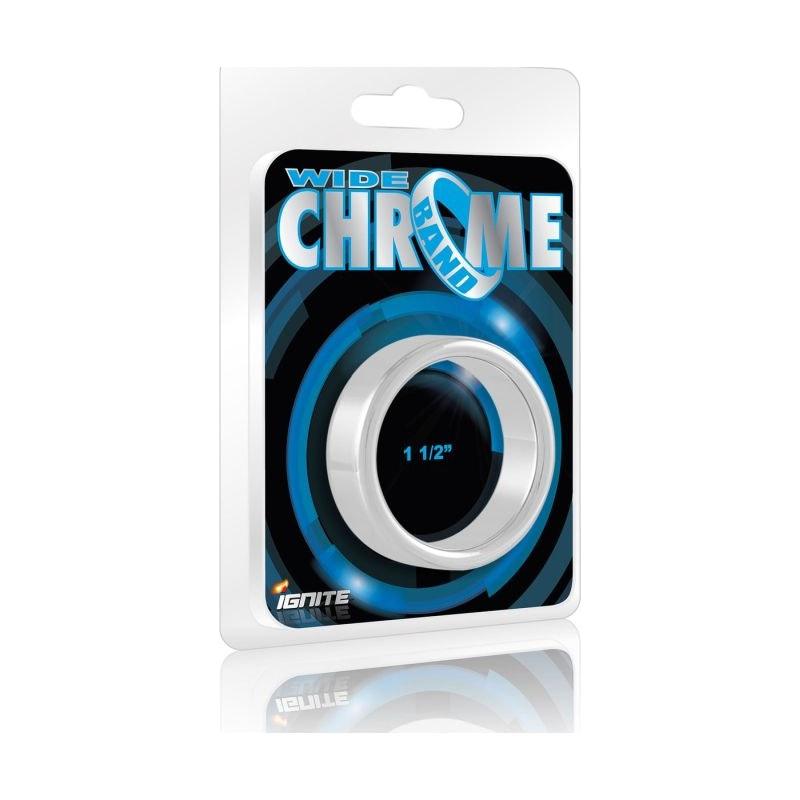 Wide Band Chrome Cock Ring 38mm - Adult Toys
