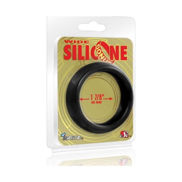 Wide Donut Black Cock Ring 48mm - Adult Toys