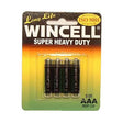 Wincell AAA Super Heavy Duty Batteries - AAA 4 Pack - BATTERIES
