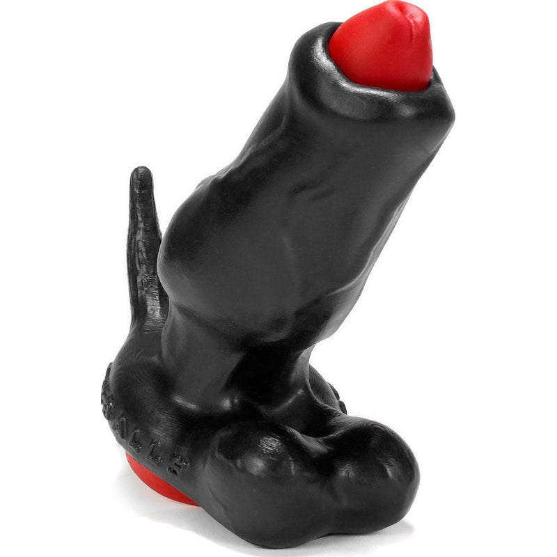 Woof Hollow Plug w Stopper Black Red - Adult Toys
