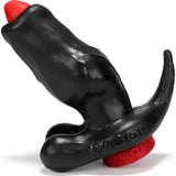 Woof Hollow Plug w Stopper Black Red - Adult Toys
