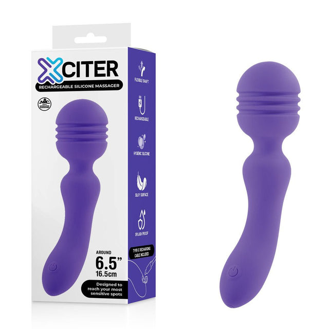 Xciter - Purple USB Rechargeable Massage Wand - VIBRATORS