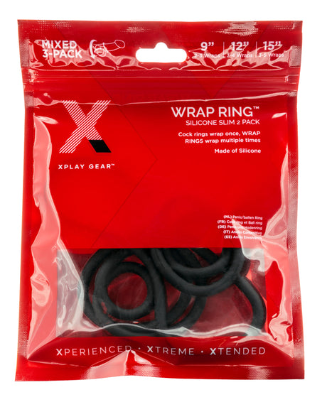 Xplay 3 Pk Silicone Thin Wrap Ring - Adult Toys