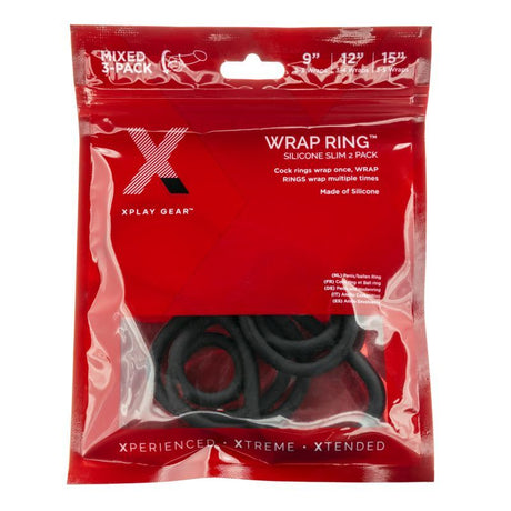 Xplay 3 Pk Silicone Thin Wrap Ring - Adult Toys