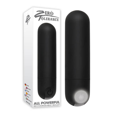 Zero Tolerance All Powerful Rechargeable Bullet - Black 7.6 cm (3'') USB Rechargeable Bullet - BULLETS & EGGS