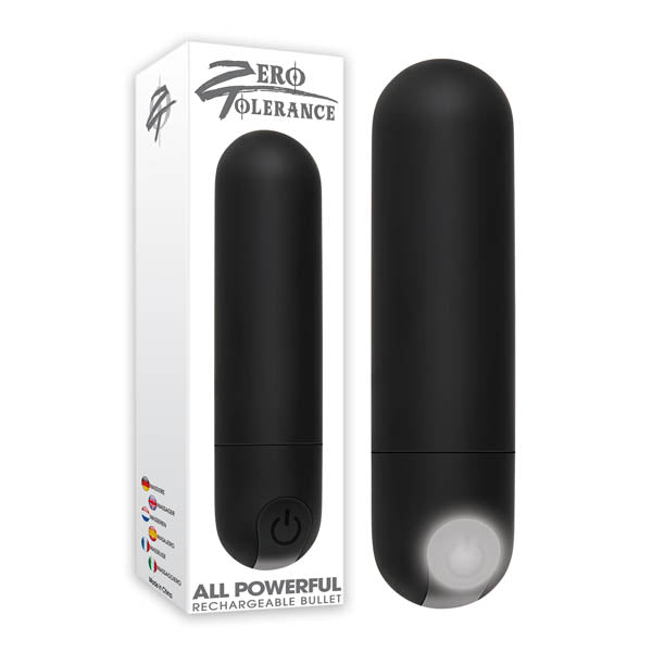 Zero Tolerance All Powerful Rechargeable Bullet - Black 7.6 cm (3'') USB Rechargeable Bullet - BULLETS & EGGS