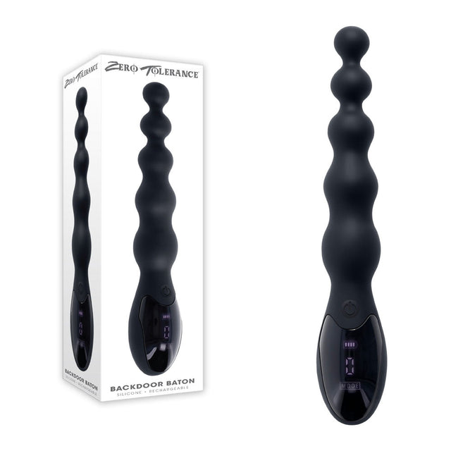Zero Tolerance BACKDOOR BATON - Black 24 cm USB Rechargeable Vibrating Anal Beads - Anal Toys