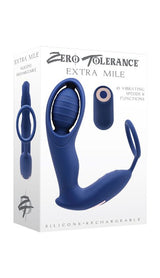 Zero Tolerance EXTRA MILE - Blue USB Rechargeable Vibrating Prostate Massager - Anal Toys
