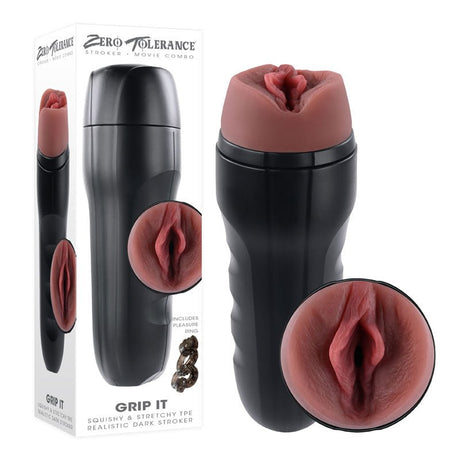 Zero Tolerance GRIP IT DARK - Brown Vagina Stroker - MASTURBATORS