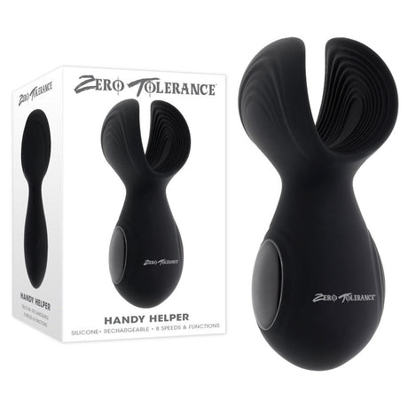 Zero Tolerance HANDY HELPER - Black USB Rechargeable Vibrating Stroker - MASTURBATORS