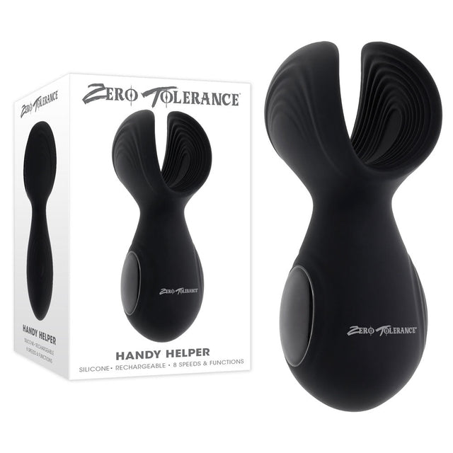 Zero Tolerance HANDY HELPER - Black USB Rechargeable Vibrating Stroker - MASTURBATORS