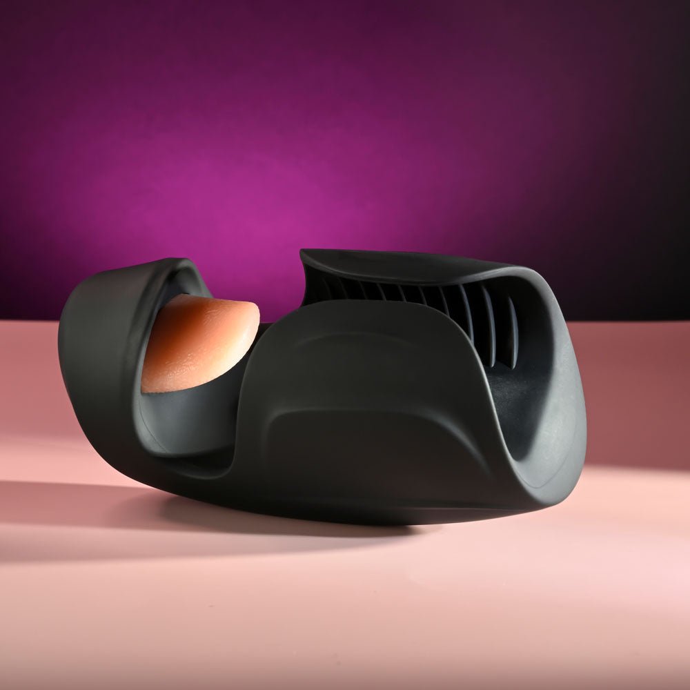 Zero Tolerance LICK THE TIP - Black USB Rechargeable Vibrating & Flicking Masturbator - MASTURBATORS