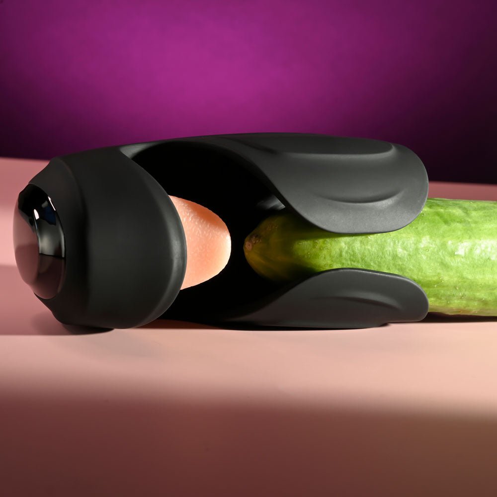 Zero Tolerance LICK THE TIP - Black USB Rechargeable Vibrating & Flicking Masturbator - MASTURBATORS