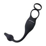 Zero Tolerance PLUG & TUG - Black USB Rechargeable Vibrating Cock Ring with Anal Plug - COCK RINGS