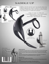 Zero Tolerance SADDLE UP - Black USB Rechargeable Vibrating Cock & Ball Rings - COCK RINGS