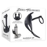 Zero Tolerance SADDLE UP - Black USB Rechargeable Vibrating Cock & Ball Rings - COCK RINGS