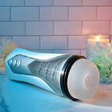 Zero Tolerance STROKING BUDDY - White USB Rechargeable Vibrating & Thrusting Stroker - MASTURBATORS