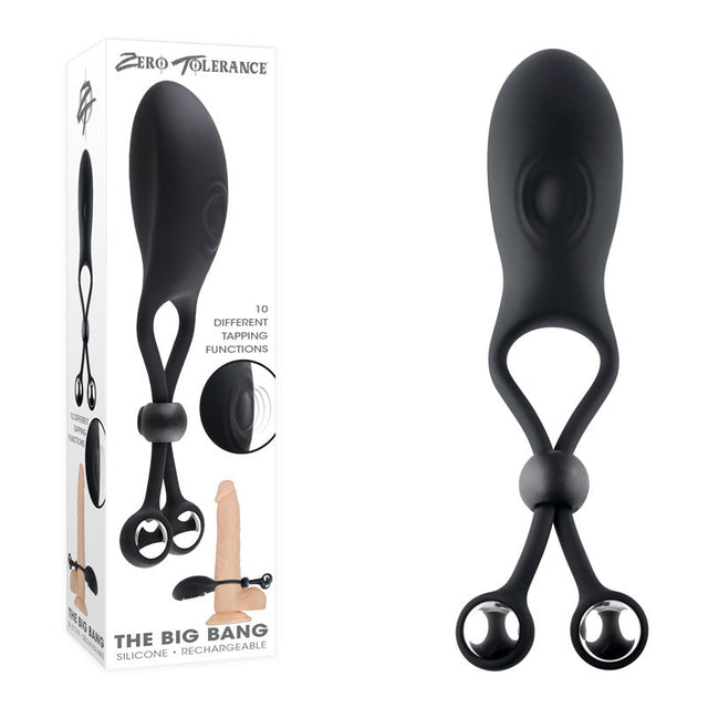 Zero Tolerance THE BIG BANG - Black USB Rechargeable Vibrating Lasso Cock Ring - COCK RINGS