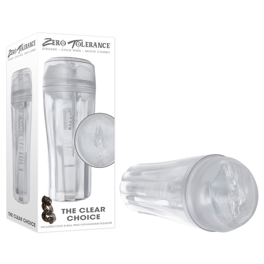 Zero Tolerance THE CLEAR CHOICE - Clear 21 cm Vagina Stroker - MASTURBATORS