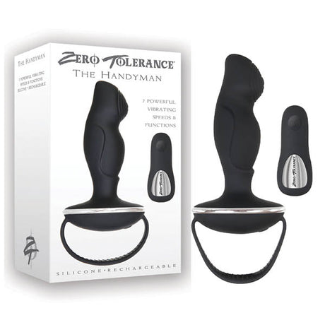 Zero Tolerance The Handyman - Black USB Rechargeable Vibrating Anal Plug with Remote - Anal Toys