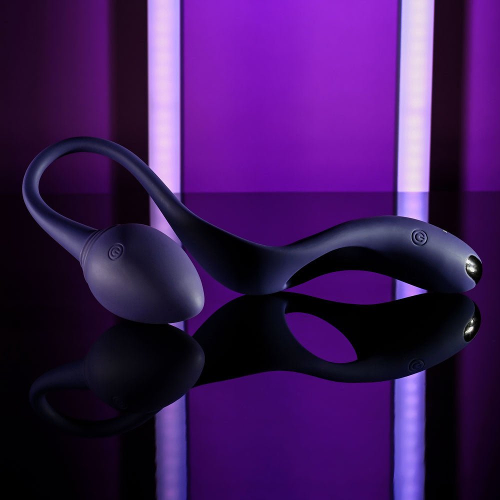 Zero Tolerance TIP TO TAIL - Blue USB Rechargeable Vibrating Butt Plug with Vibrating Cock Ring - Anal Toys