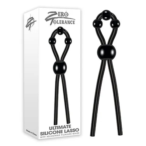Zero Tolerance Ultimate Silicone Lasso - Black Silicone Adjustable Lasso Cock Ring - COCK RINGS