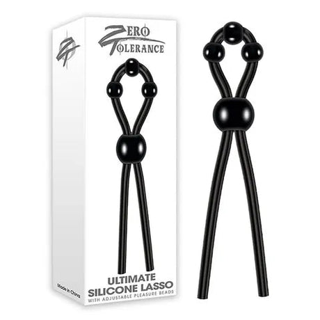 Zero Tolerance Ultimate Silicone Lasso - Black Silicone Adjustable Lasso Cock Ring - COCK RINGS