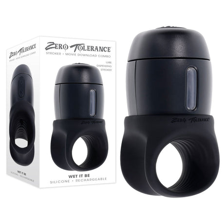 Zero Tolerance WET IT BE - Black USB Rechargeable Vibrating and Self Lubricating Stroker - MASTURBATORS