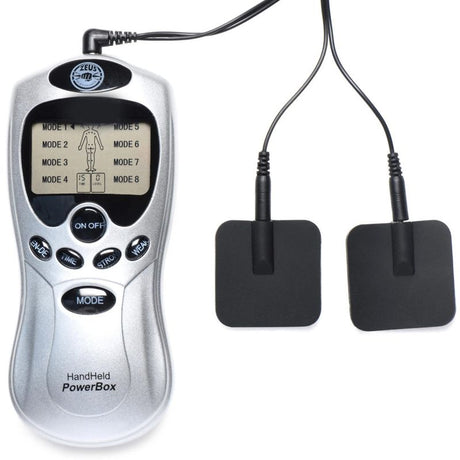 Zeus Handheld 8 Mode Power Box with Black Pads - Adult Toys - Naughty by Nature Adult Store