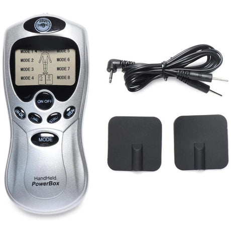 Zeus Handheld 8 Mode Power Box with Black Pads - Adult Toys - Naughty by Nature Adult Store