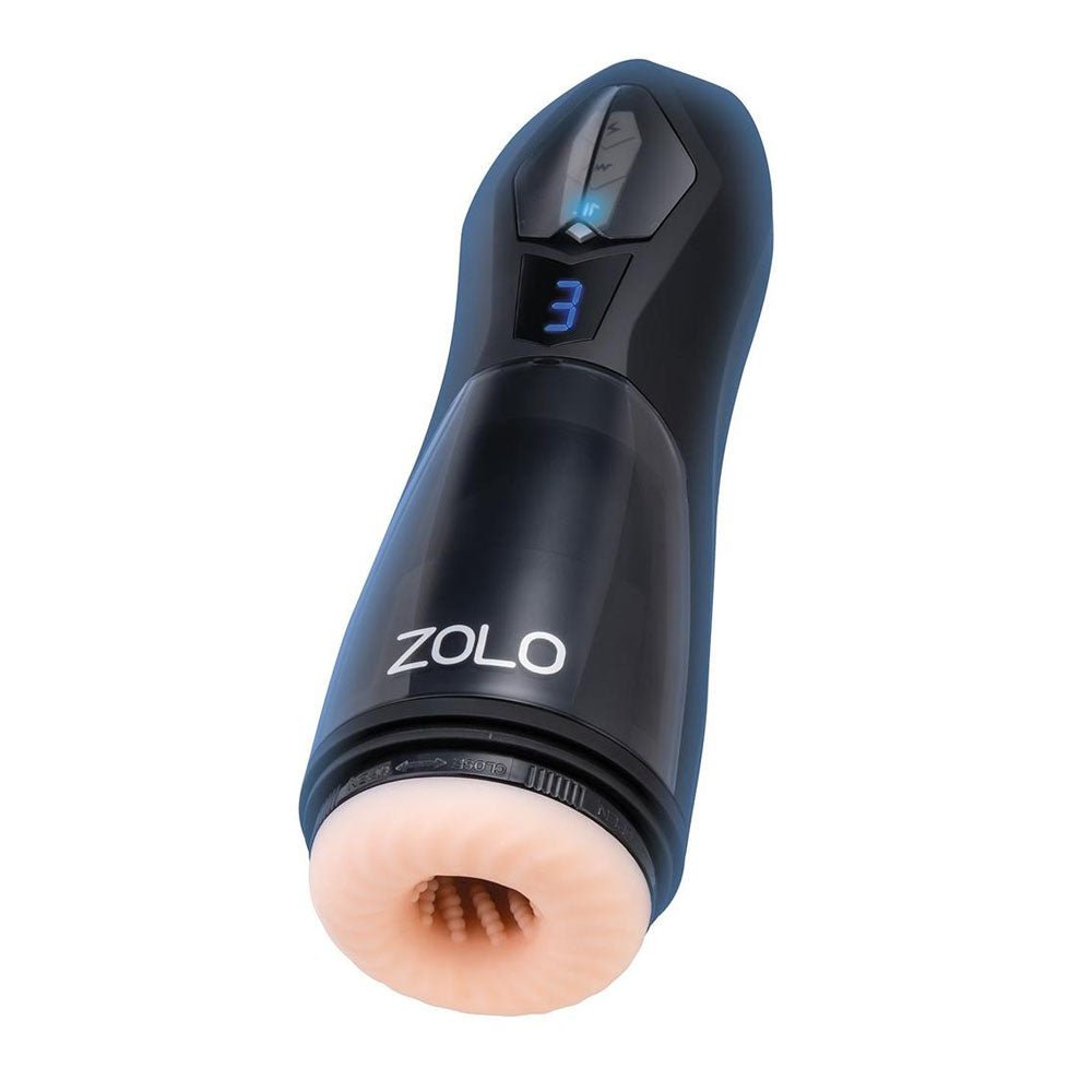 Zolo Lift Off Flesh USB Rechargeable Vibrating Thrusting Auto Stroker - MASTURBATORS