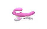 15X U - Pulse Strapless Strap - On w Remote Pink - Adult Toys