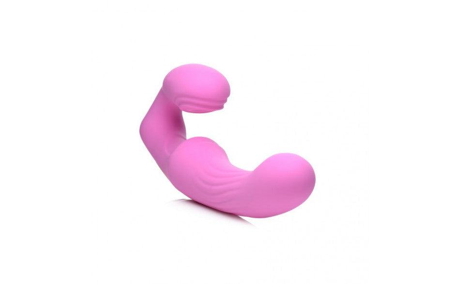 15X U - Pulse Strapless Strap - On w Remote Pink - Adult Toys