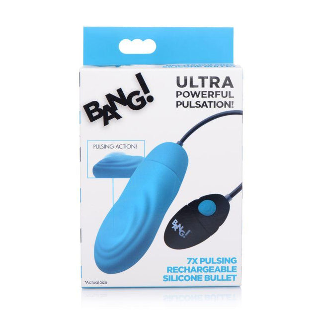 7X Pulsing Rechargeable Bullet Blue - Adult Toys
