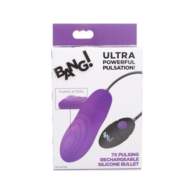 7X Pulsing Rechargeable Bullet Purple - Adult Toys