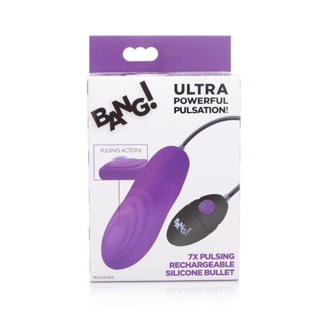 7X Pulsing Rechargeable Bullet Purple - Adult Toys