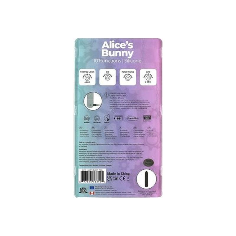 Alices Bunny Rechargeable Bullet w Rabbit Sleeve Teal - Adult Toys