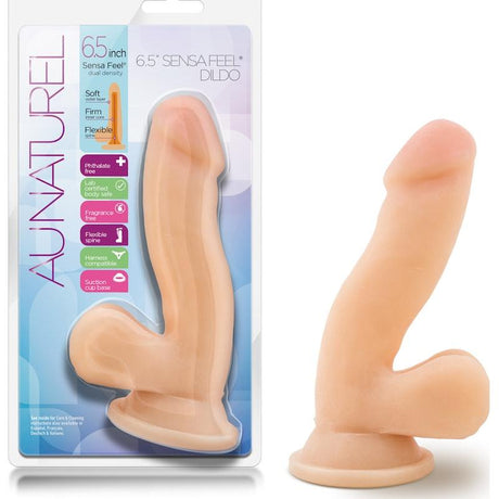 Au Naturel 6.5in Sensa Feel Dildo Beige - Naughty by Nature Adult Store