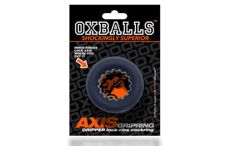 Axis Rib Griphold Cockring Black Ice - Adult Toys