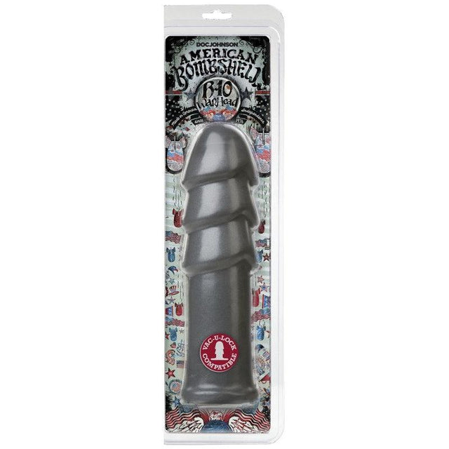 B - 10 Warhead 10in Anal Dildo Gun Metal - Adult Toys
