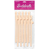 Bachelorette Party Favors - Dicky Sipping Straws - Flesh Straws - Set of 10 - Naughty by Nature Adult Store